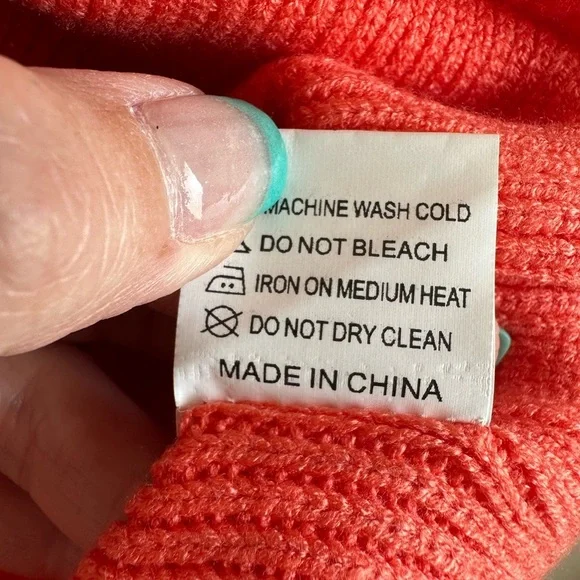 NWT Nash Grey Autumn Breeze Orange Crop Sweater Large Oversized High/Low - Picture 6 of 8